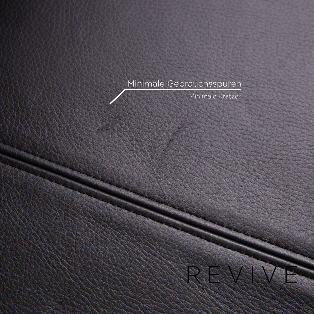 Rolf Benz leather sofa black two-seater couch #14105