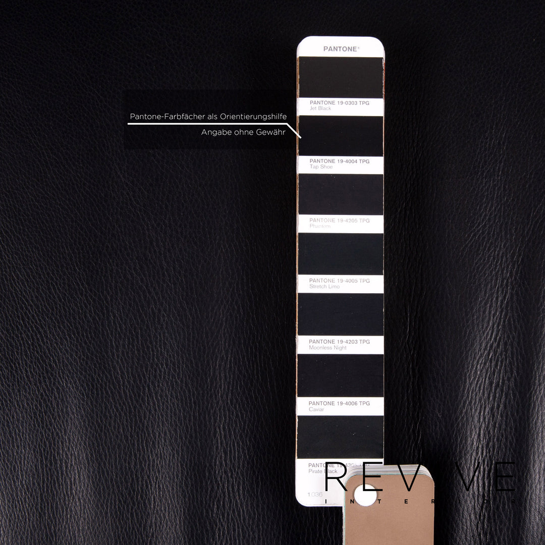 Rolf Benz leather sofa black two-seater couch #14105