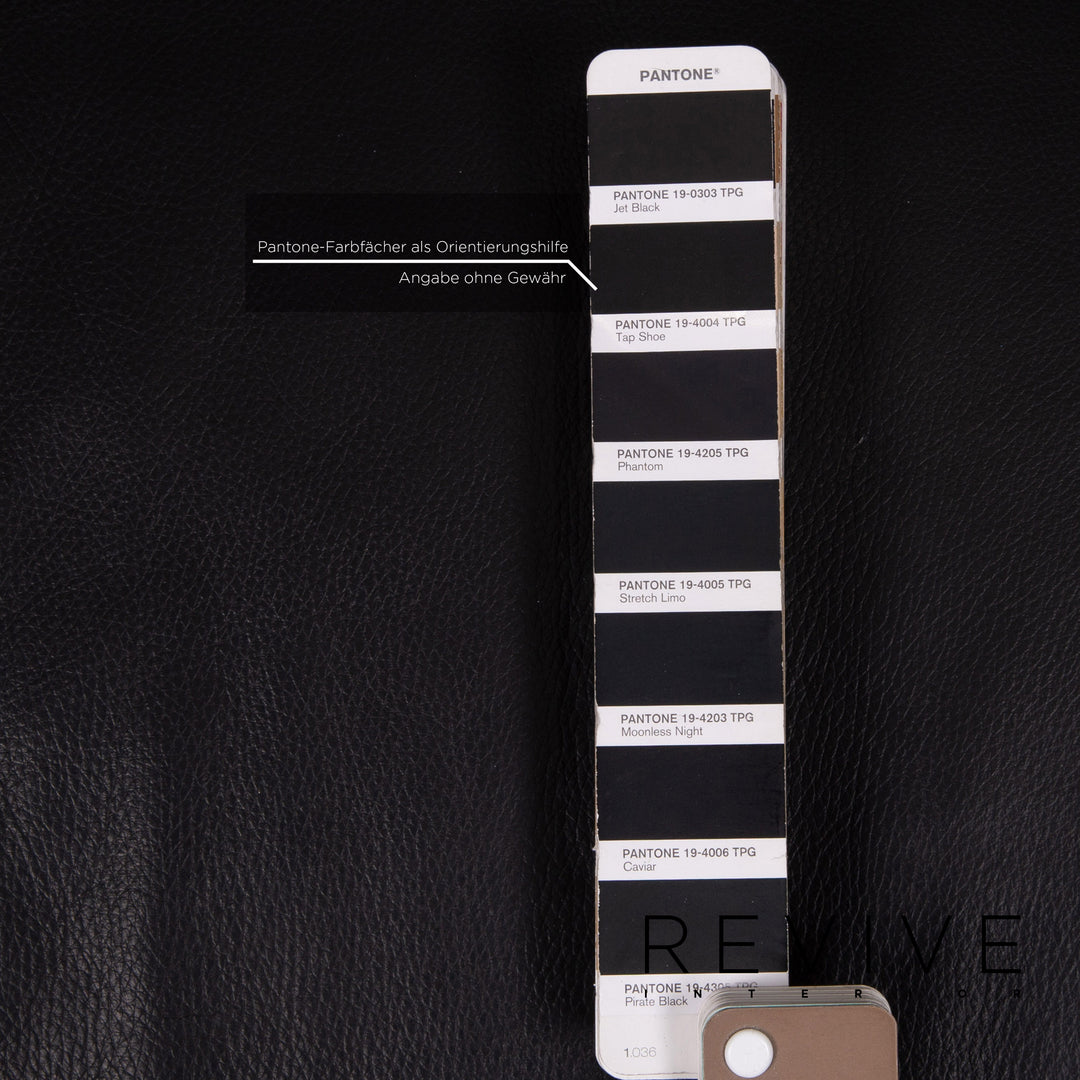 Rolf Benz leather sofa black two-seater couch #15138