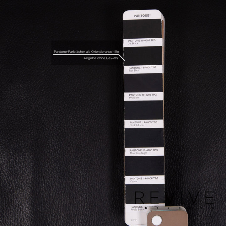 Rolf Benz leather sofa black two-seater couch #15138