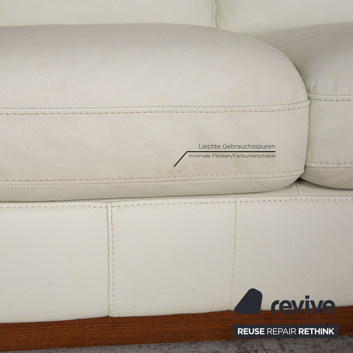 Rolf Benz Leder Sofa Weiß Dreisitzer Couch