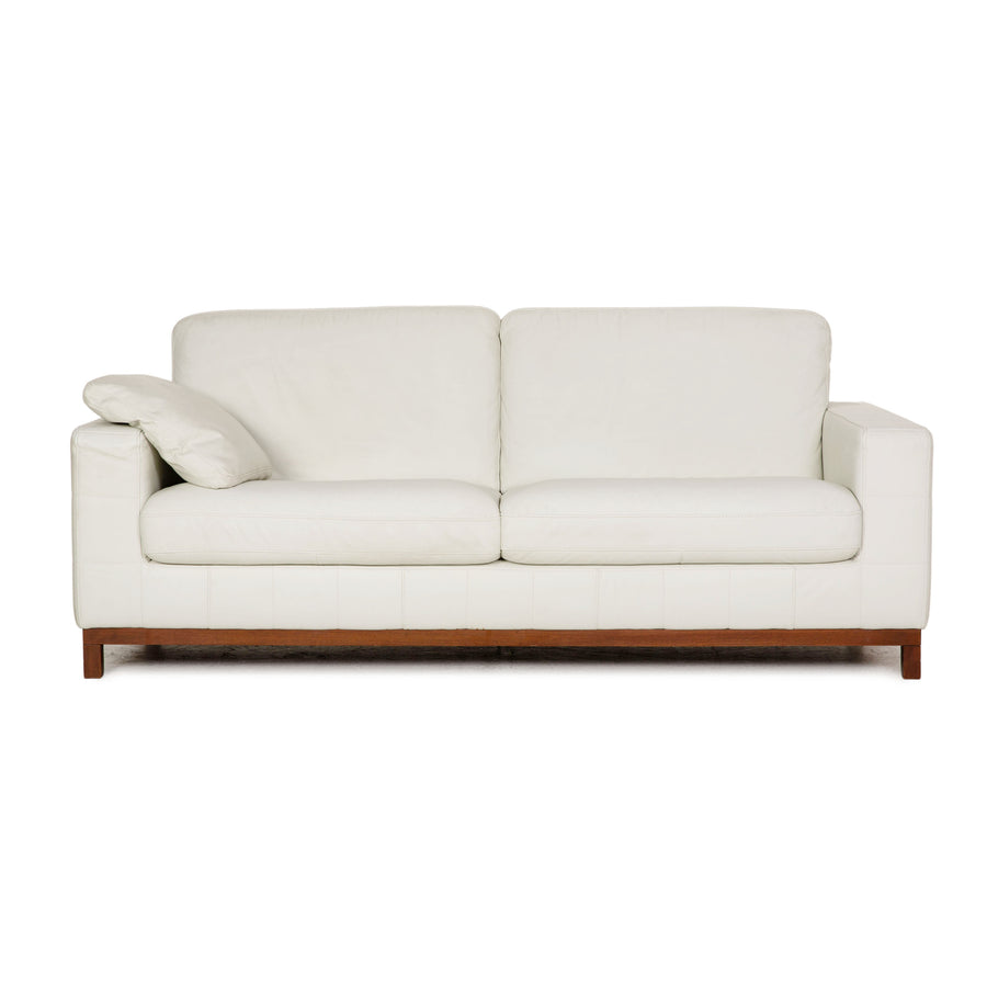 Rolf Benz Leder Sofa Weiß Dreisitzer Couch