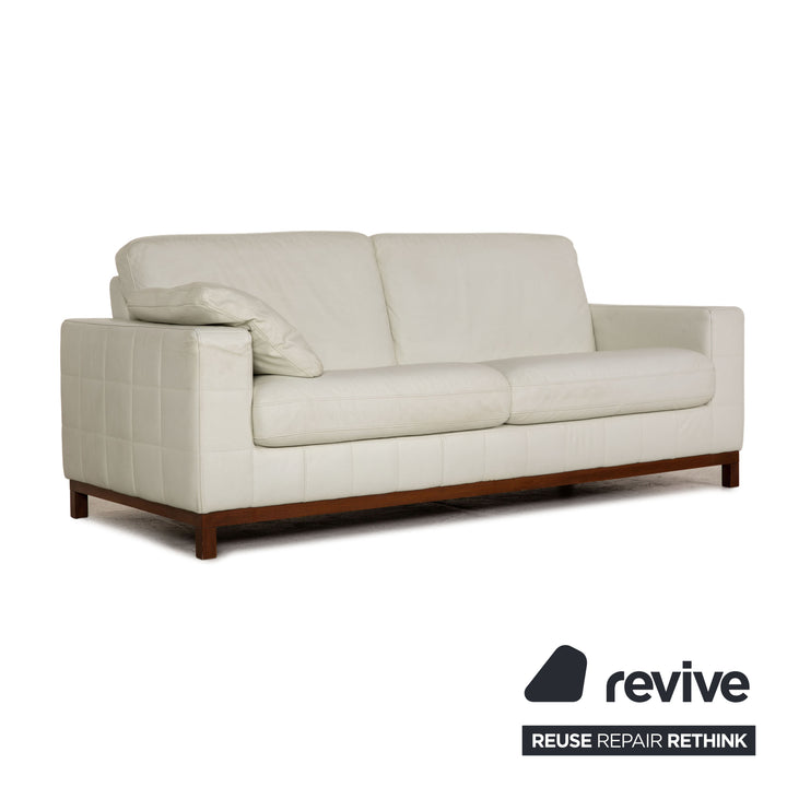 Rolf Benz Leder Sofa Weiß Dreisitzer Couch