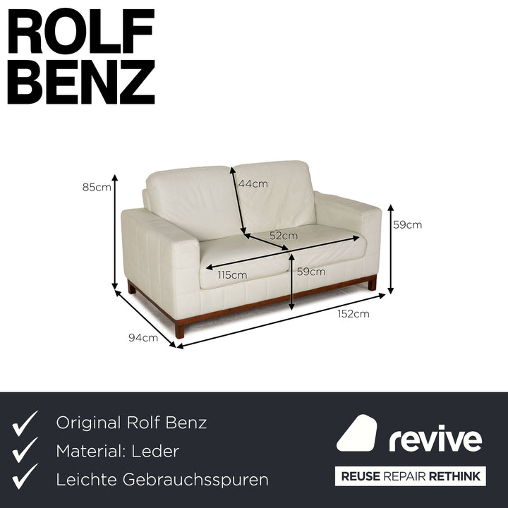 Rolf Benz Leder Sofa Weiß Zweisitzer Couch
