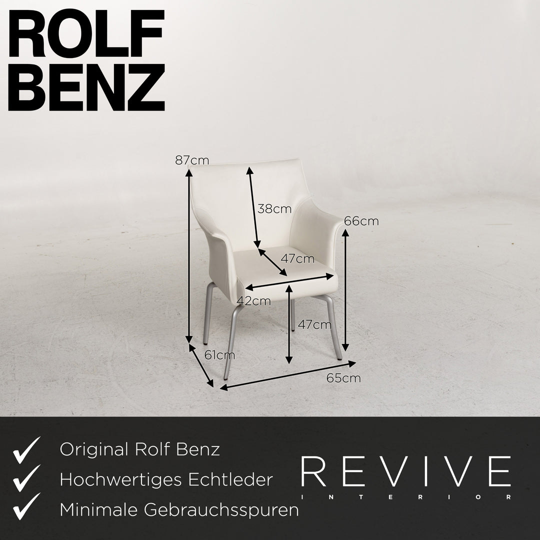 Rolf Benz Leather Chair Set White Dining Chair Armchair #13348