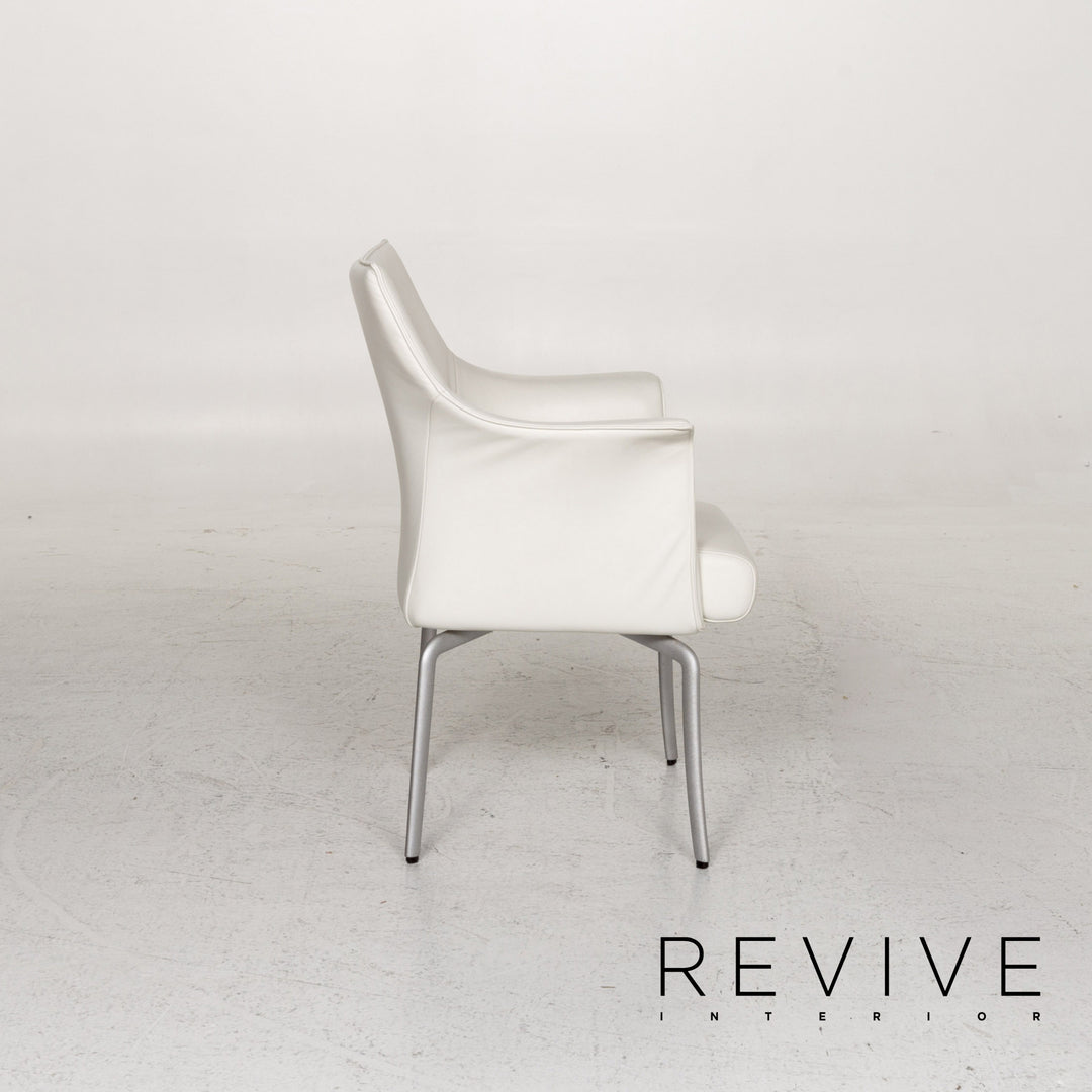 Rolf Benz Leather Chair Set White Dining Chair Armchair #13348