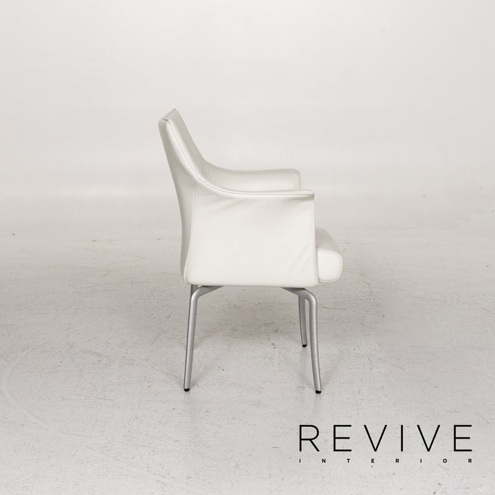 Rolf Benz Leather Chair Set White Dining Chair Armchair #13348