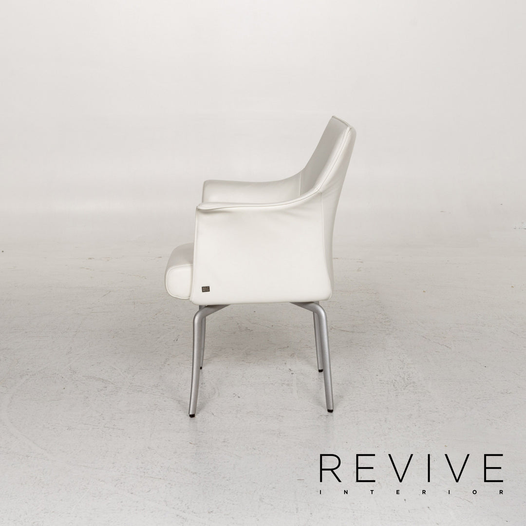 Rolf Benz Leather Chair Set White Dining Chair Armchair #13348