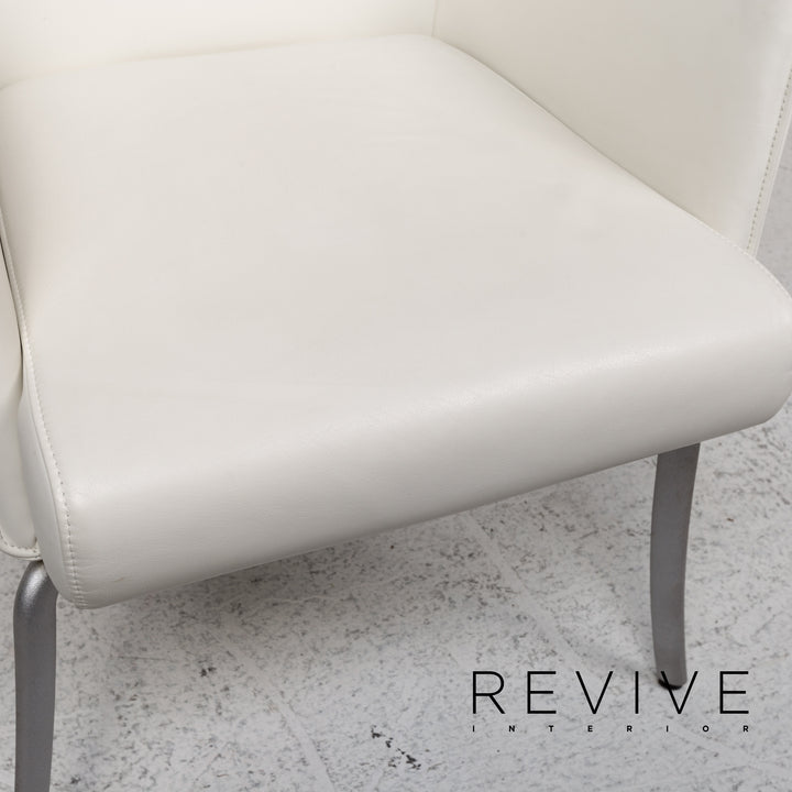 Rolf Benz Leather Chair Set White Dining Chair Armchair #13348
