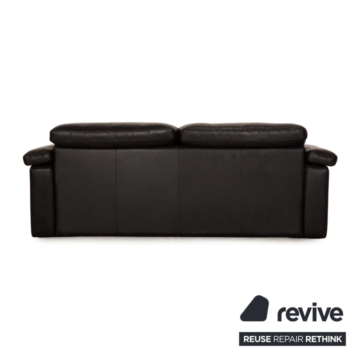 Rolf Benz leather two-seater anthracite sofa couch