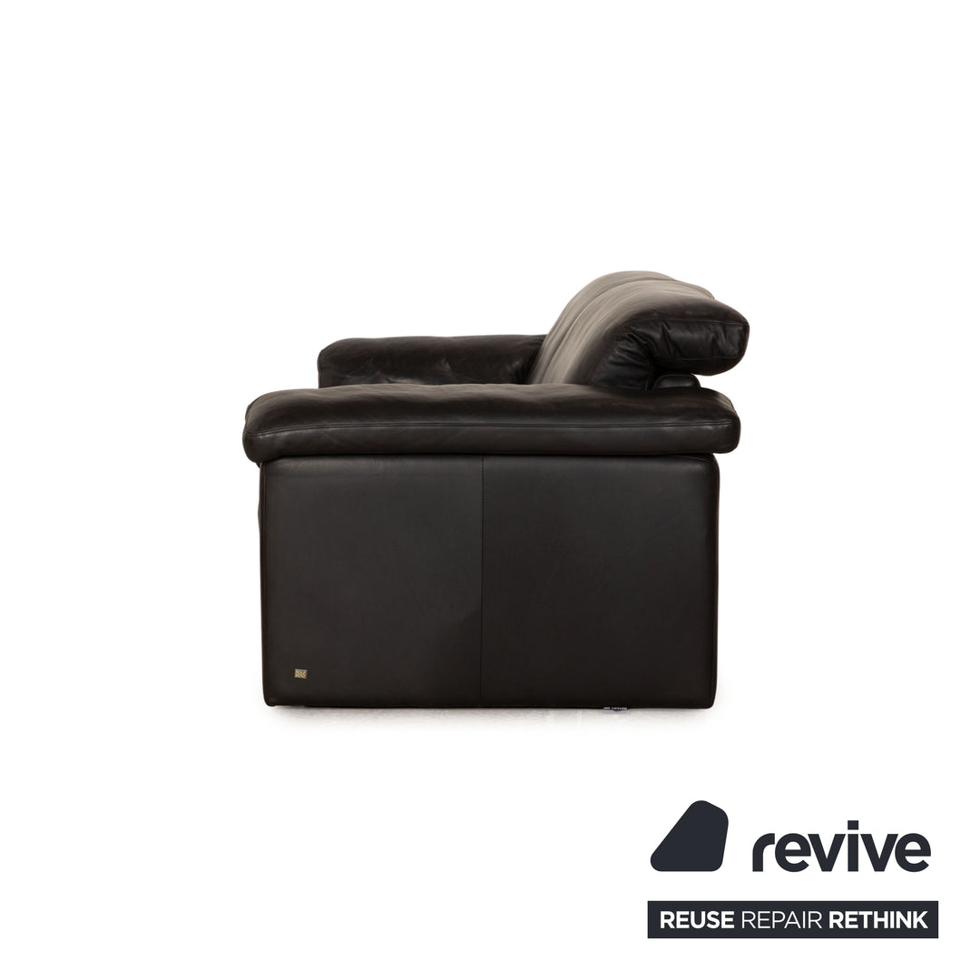 Rolf Benz leather two-seater anthracite sofa couch