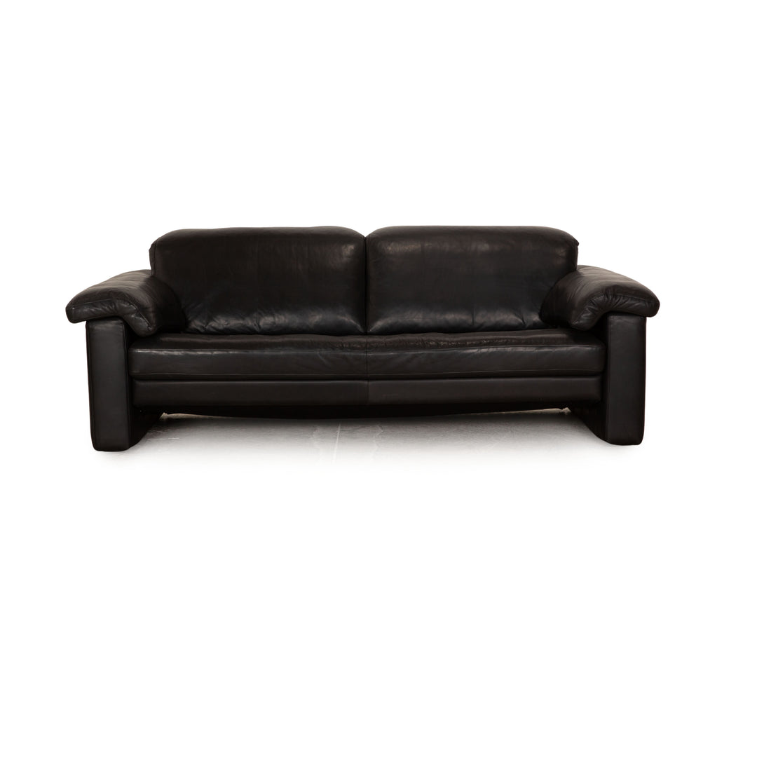 Rolf Benz leather two-seater anthracite sofa couch