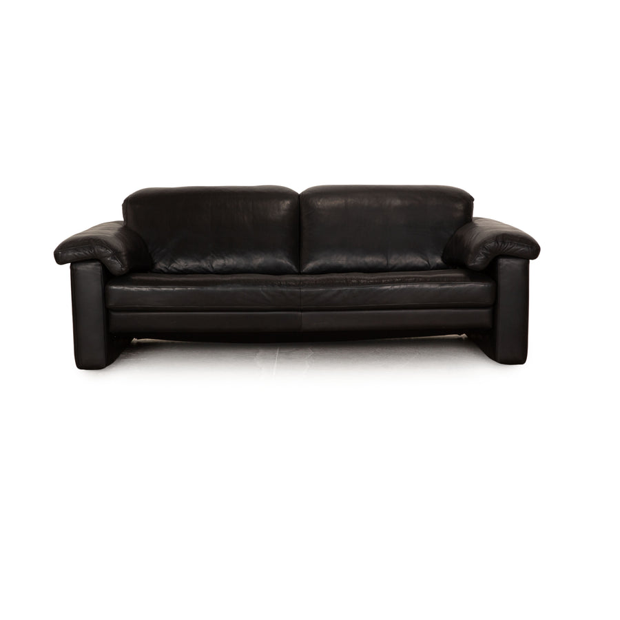 Rolf Benz leather two-seater anthracite sofa couch