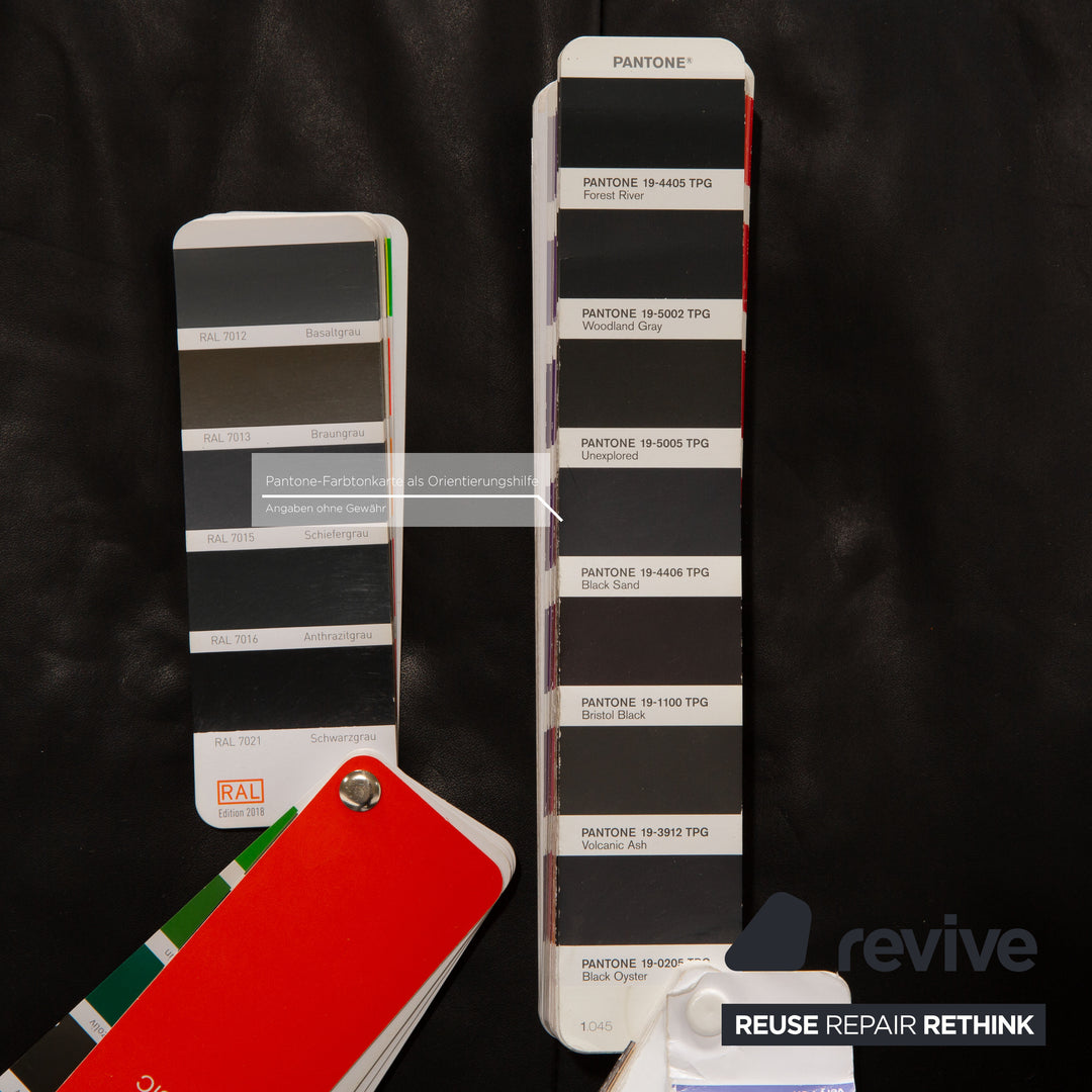 Rolf Benz leather two-seater anthracite sofa couch