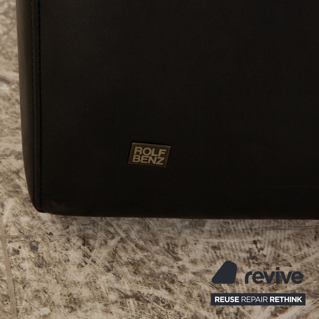 Rolf Benz leather two-seater anthracite sofa couch