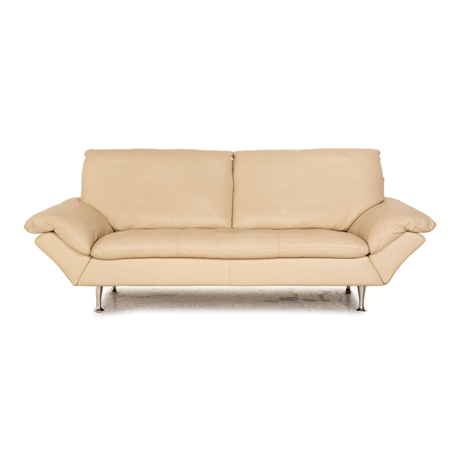 Rolf Benz Leder Zweisitzer Beige Sofa Couch