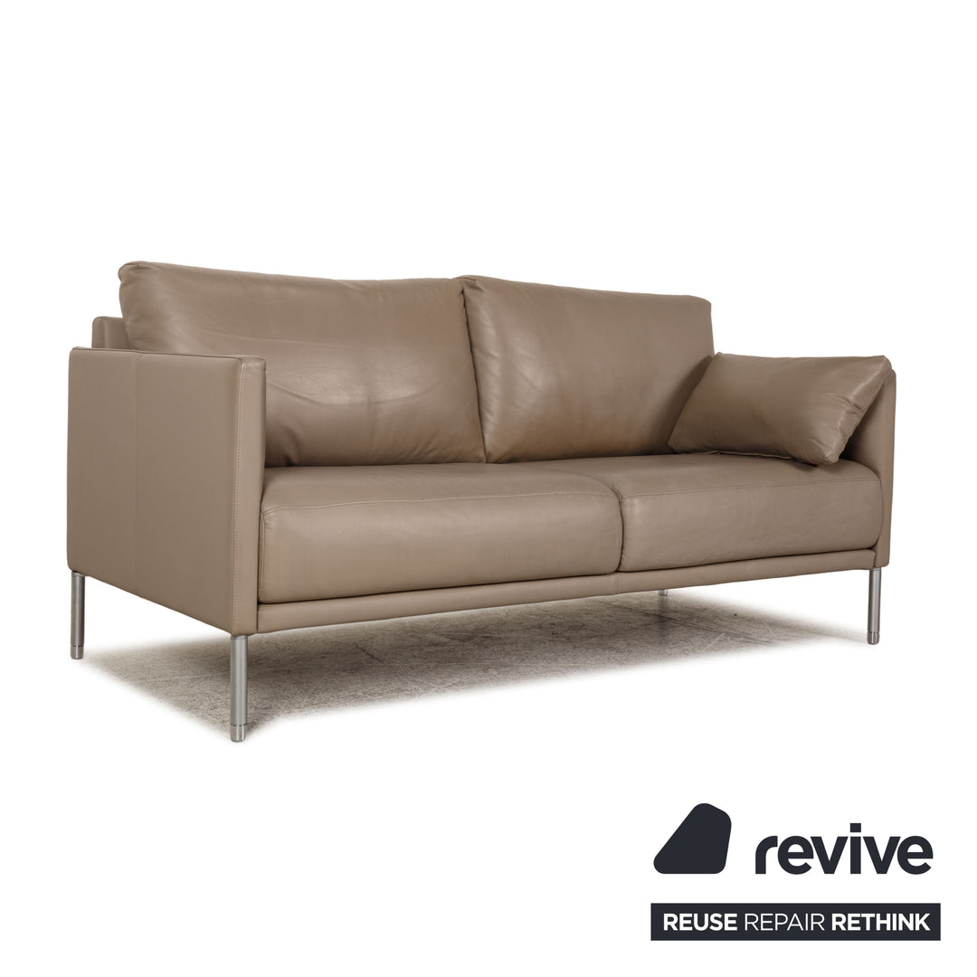 Rolf Benz leather two-seater beige sofa couch function