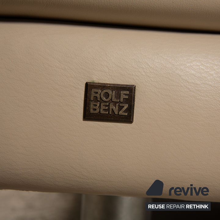 Rolf Benz leather two-seater beige sofa couch