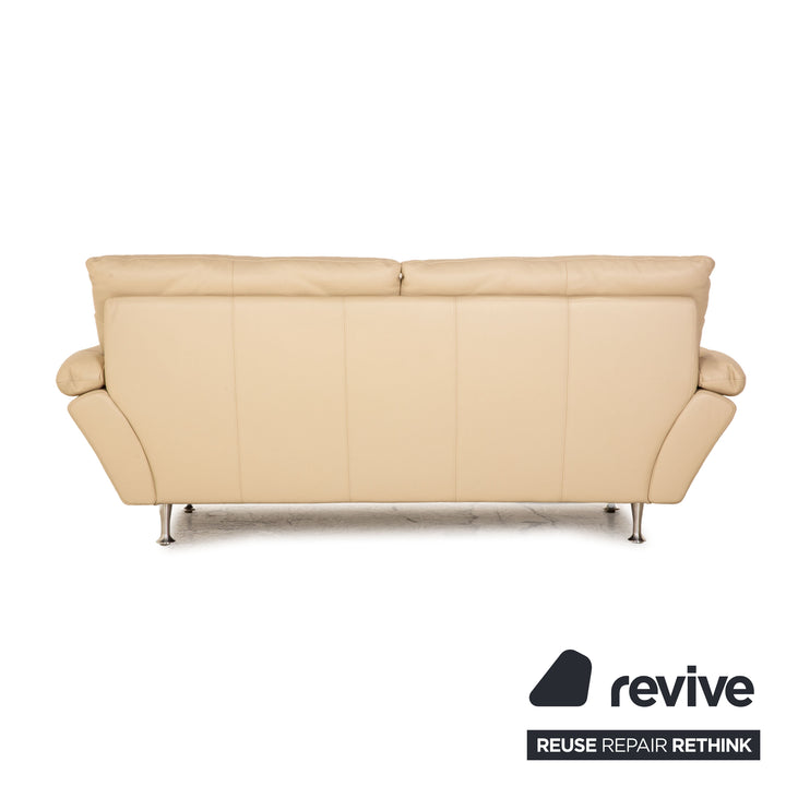 Rolf Benz Leder Zweisitzer Beige Sofa Couch