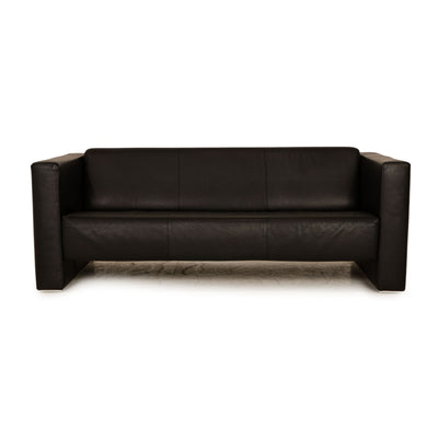 Rolf Benz Leder Zweisitzer Schwarz Sofa Couch