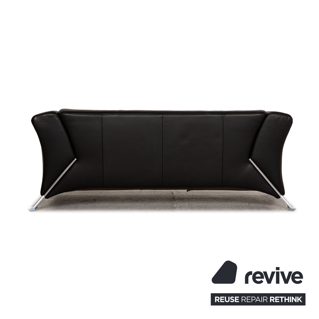 Rolf Benz leather two-seater black sofa couch