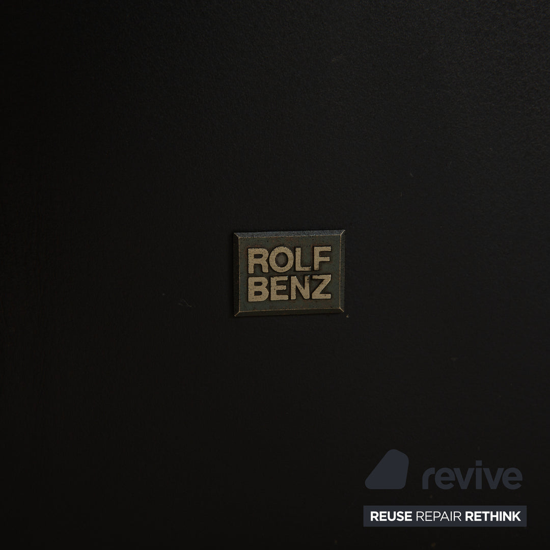 Rolf Benz leather two-seater black sofa couch