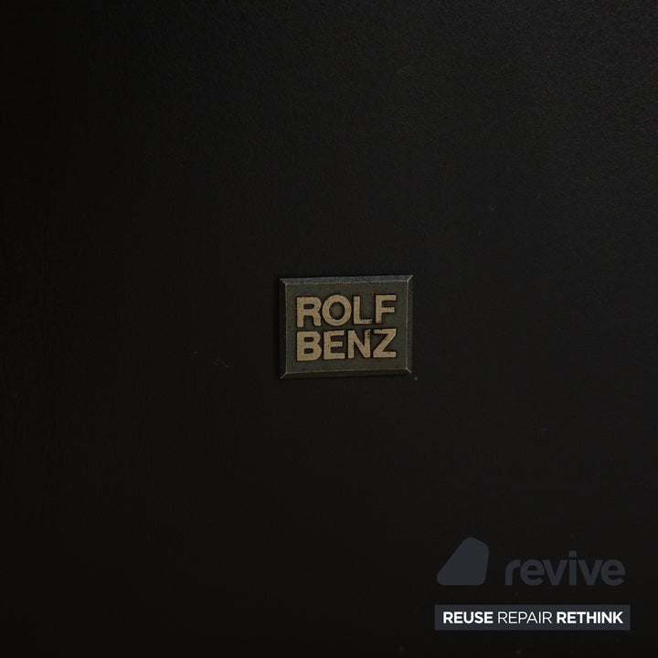 Rolf Benz leather two-seater black sofa couch