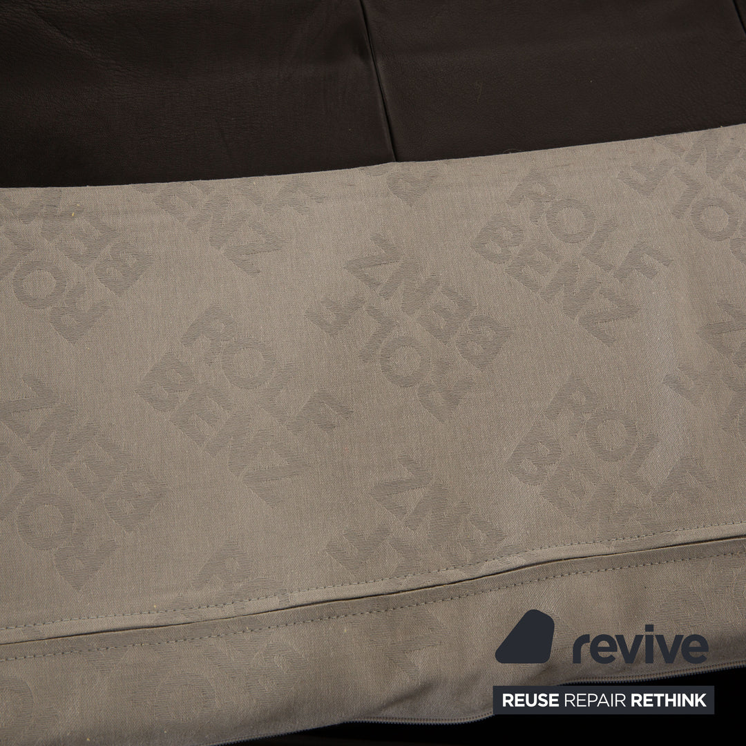 Rolf Benz leather two-seater black sofa couch