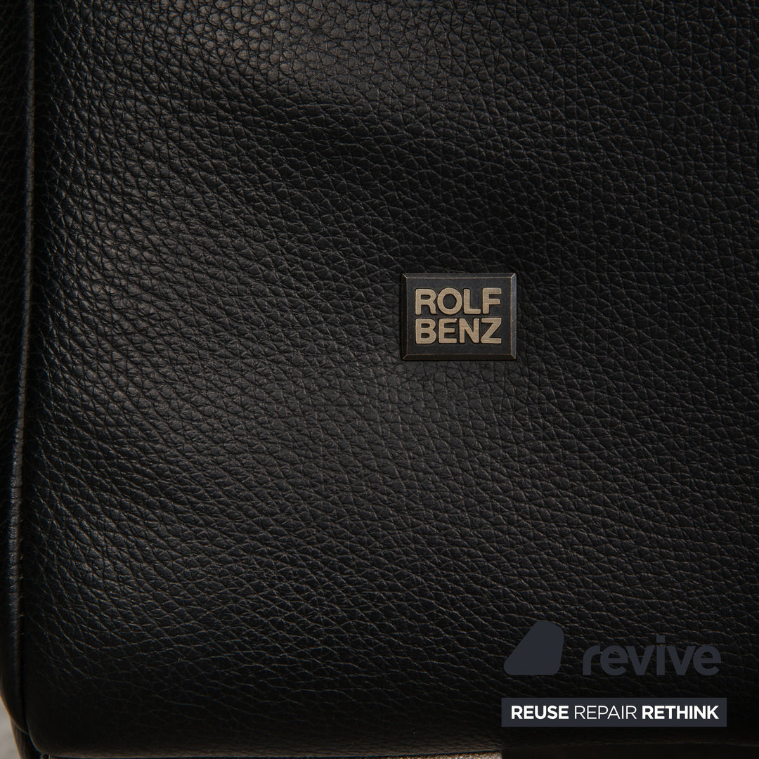 Rolf Benz leather two-seater black sofa couch