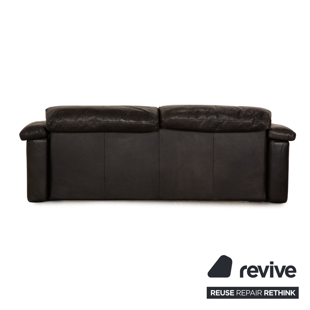 Rolf Benz leather two-seater black sofa couch