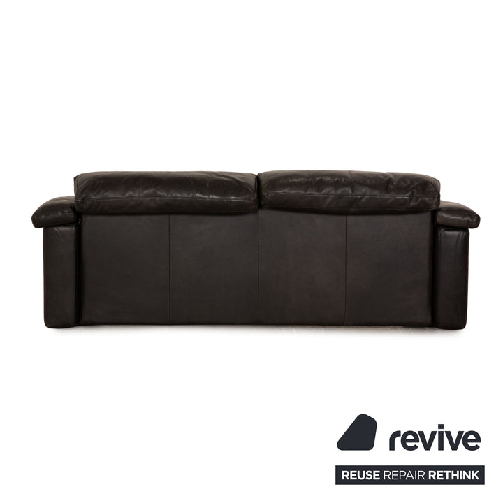 Rolf Benz leather two-seater black sofa couch