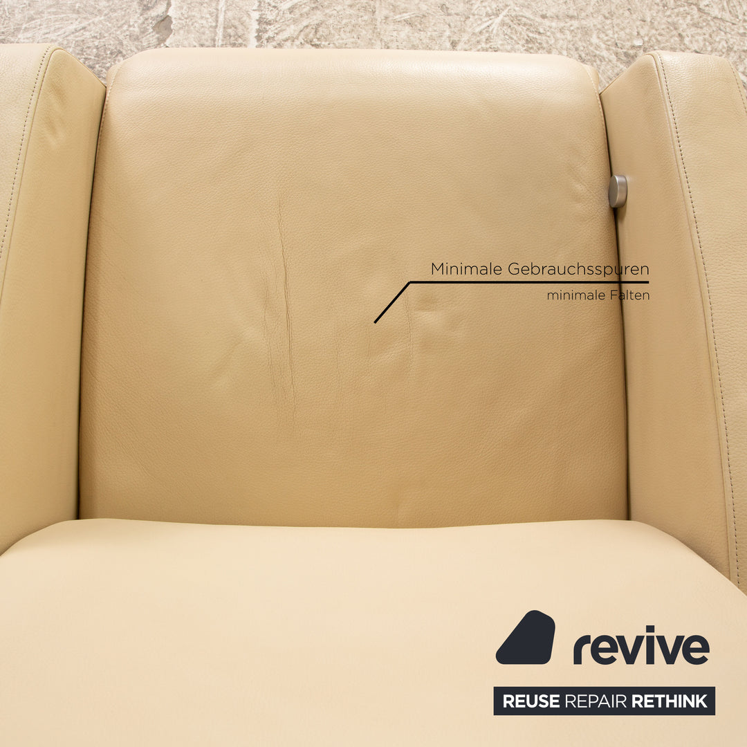 Rolf Benz LSE 5800 leather armchair beige manual function