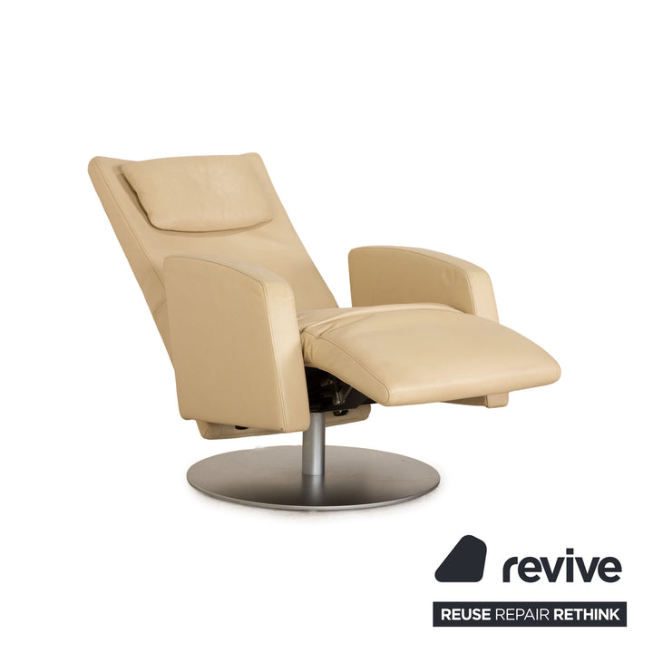 Rolf Benz LSE 5800 leather armchair beige manual function