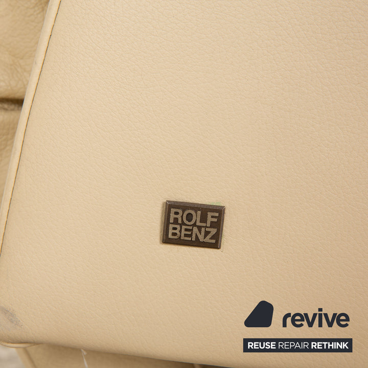 Rolf Benz LSE 5800 leather armchair beige manual function