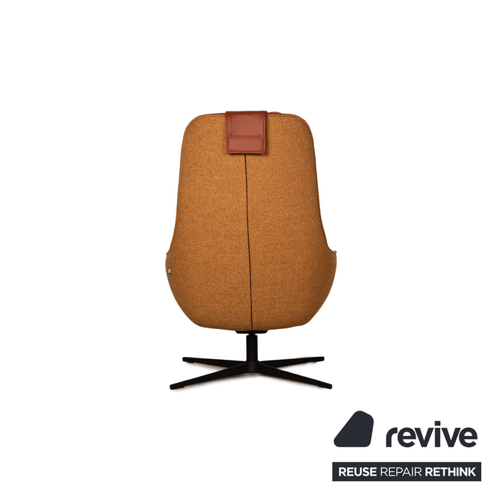 Rolf Benz MEG Leather Armchair Brown Function High-back armchair incl. footstool