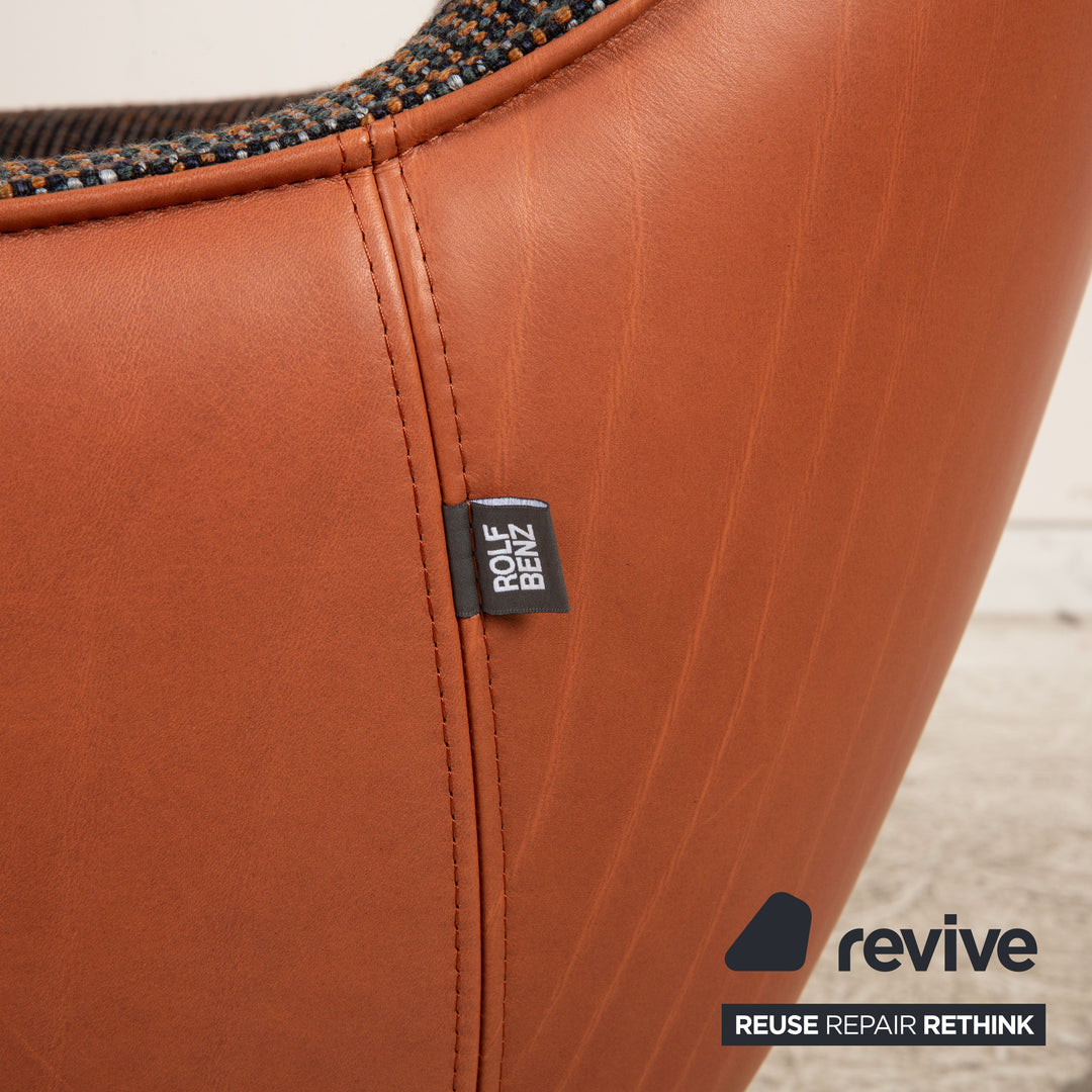 Rolf Benz MEG fabric armchair gray including stool high-back chair