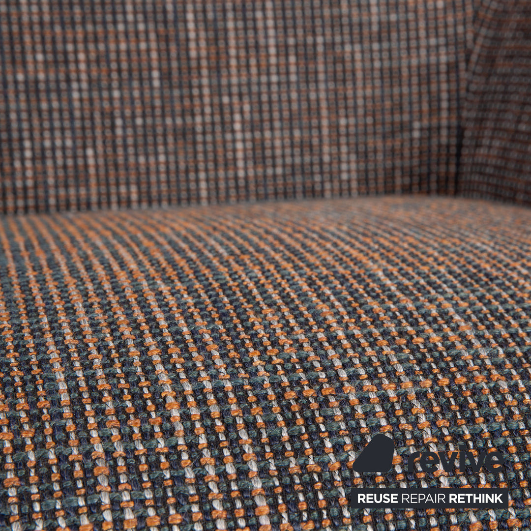 Rolf Benz MEG fabric armchair gray including stool high-back chair