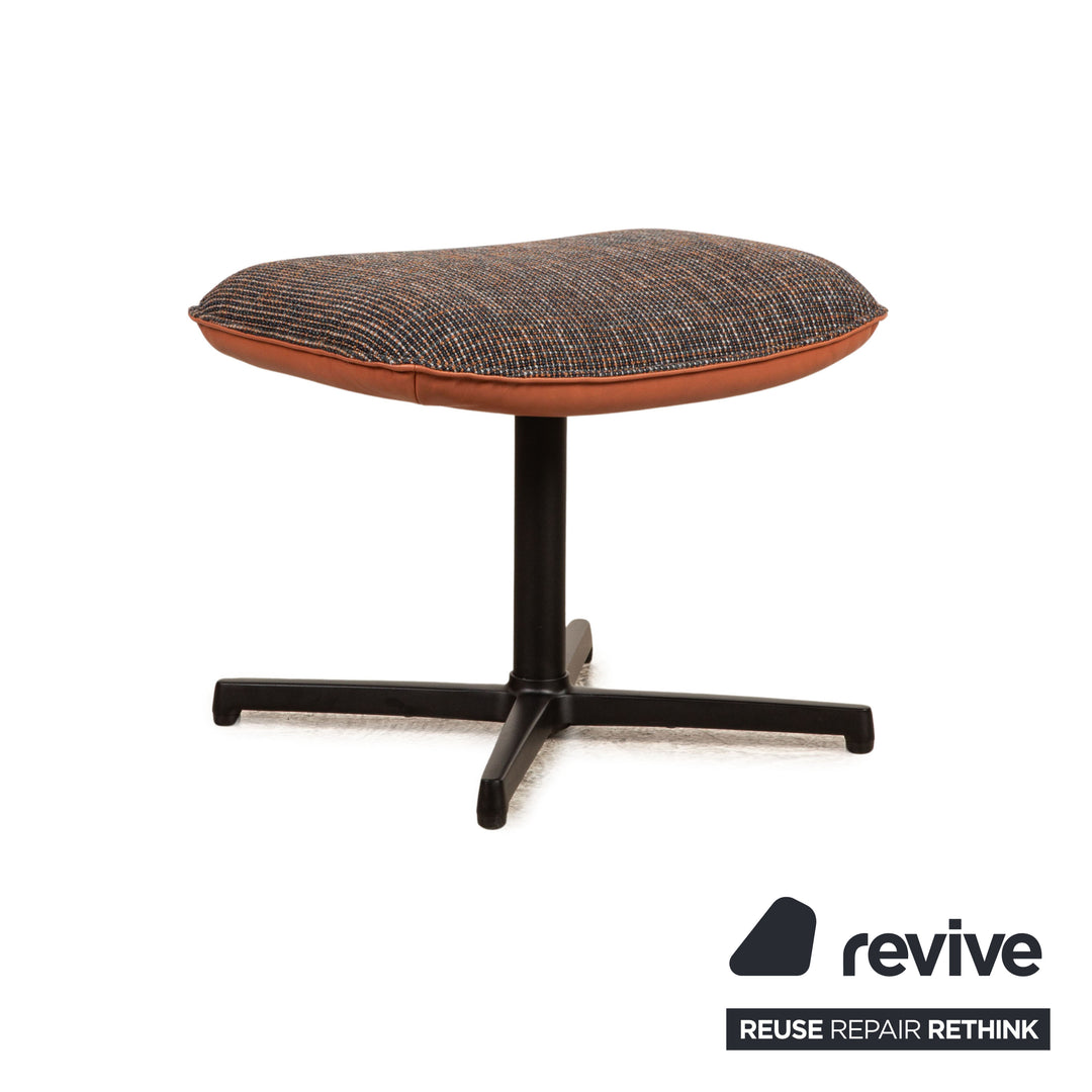 Rolf Benz MEG fabric armchair gray including stool high-back chair