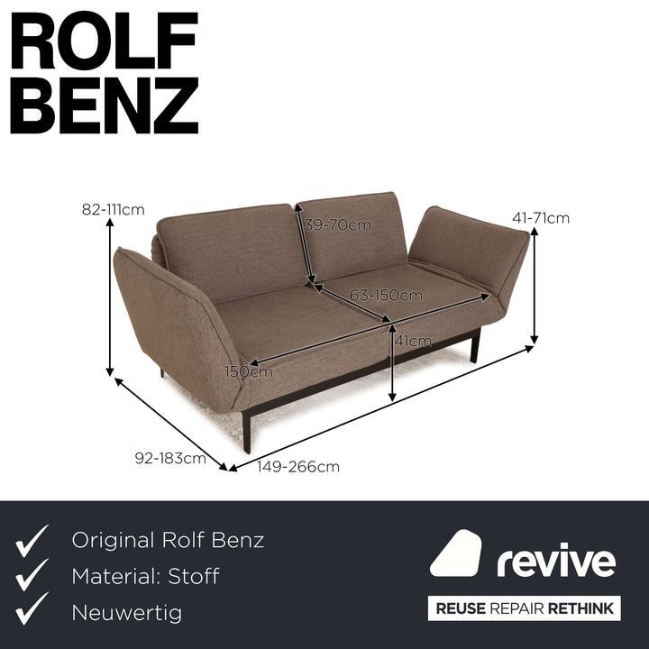 Rolf Benz Mera 386 Stoff Zweisitzer Grau manuelle Funktion