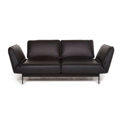 Rolf Benz Mera Leder Sofa Schwarz Zweisitzer Multifunktionssofa Funktion Relaxfunktion Couch #12883