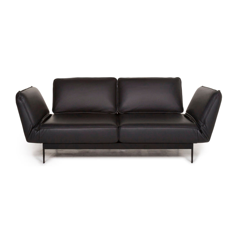 Rolf Benz Mera Leder Sofa Schwarz Zweisitzer Multifunktionssofa Funktion Relaxfunktion Couch 