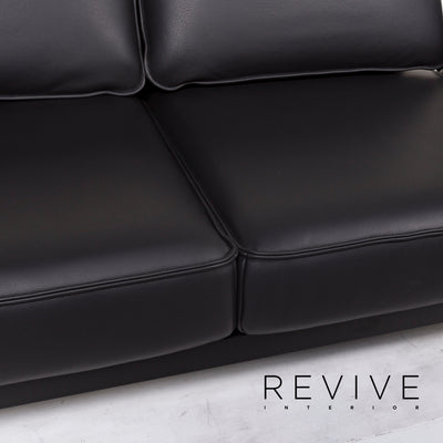 Rolf Benz Mera Leder Sofa Schwarz Zweisitzer Multifunktionssofa Funktion Relaxfunktion Couch #12883
