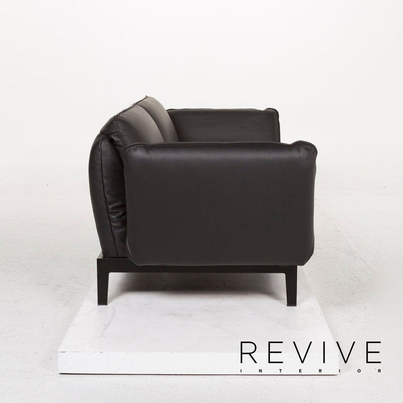 Rolf Benz Mera Leder Sofa Schwarz Zweisitzer Multifunktionssofa Funktion Relaxfunktion Couch 