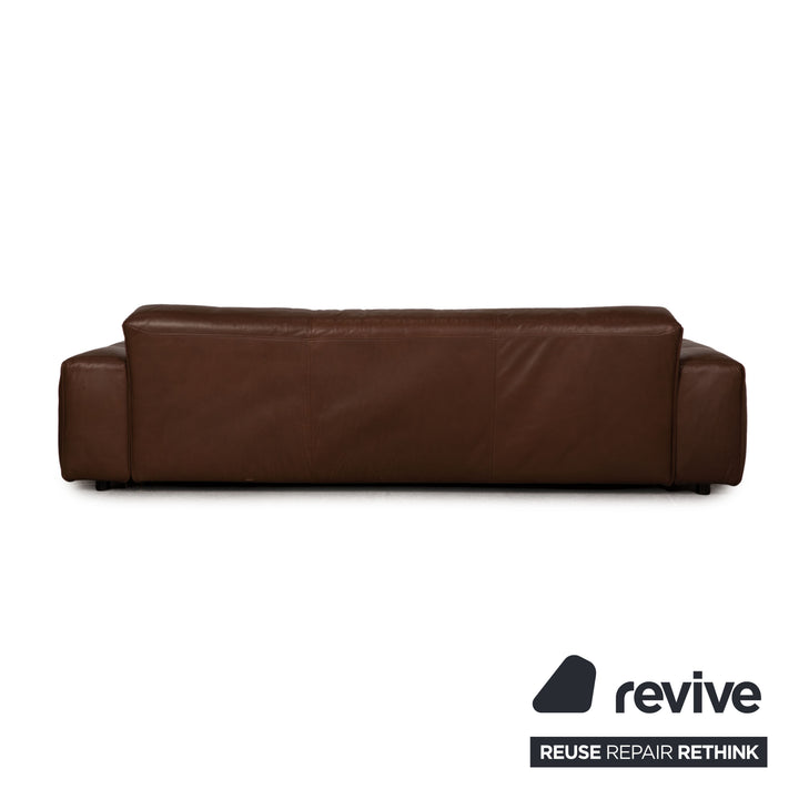 Rolf Benz Mio leather three-seater brown sofa couch