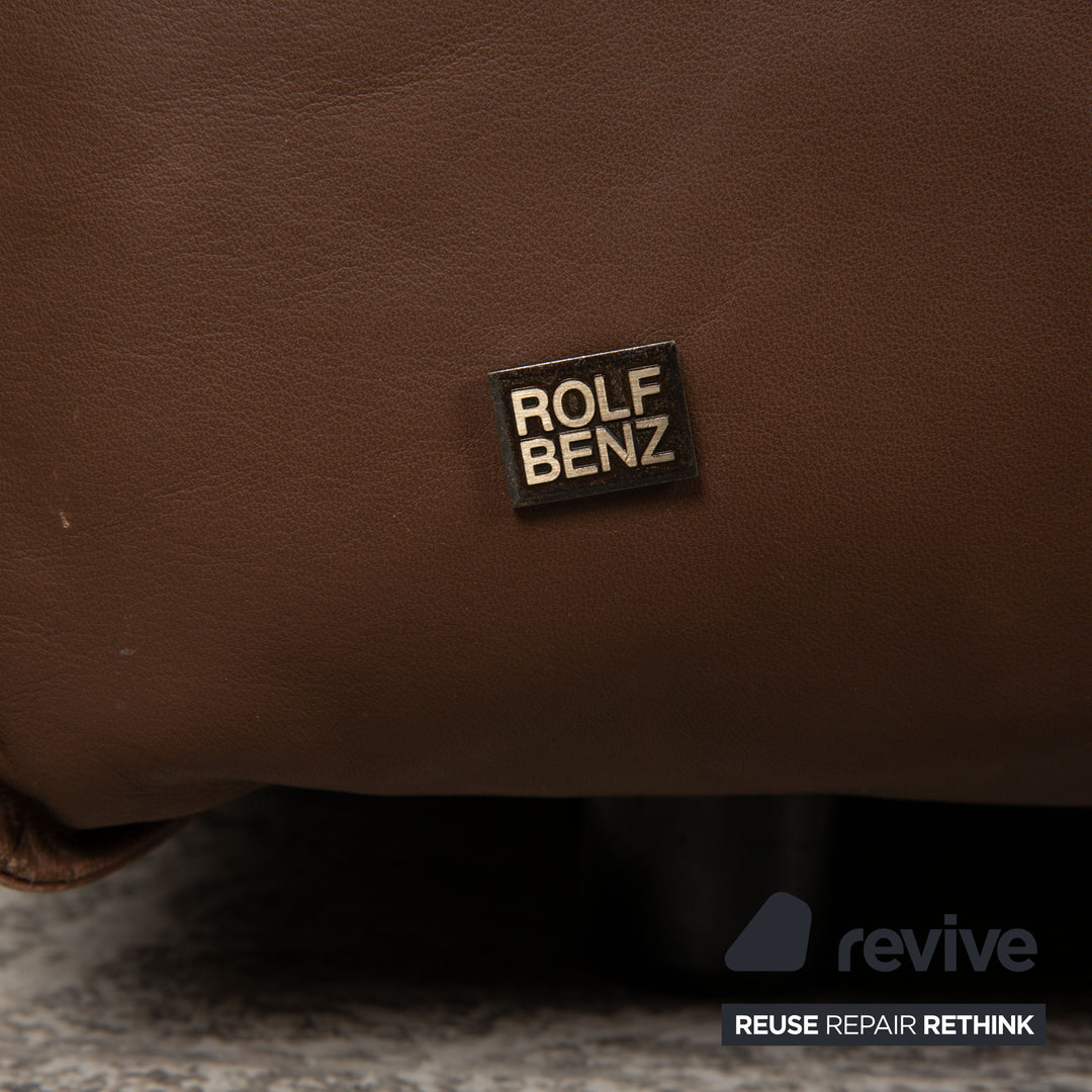 Rolf Benz Mio leather three-seater brown sofa couch