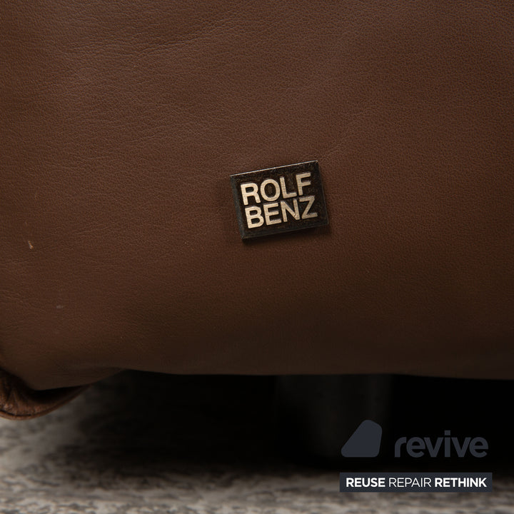 Rolf Benz Mio leather three-seater brown sofa couch