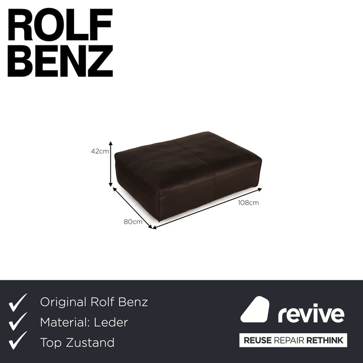 Rolf Benz Mio Leder Hocker Dunkelbraun