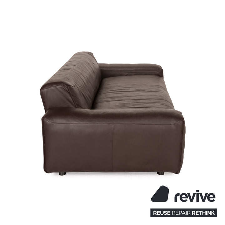 Rolf Benz Mio leather sofa brown three-seater dark brown couch