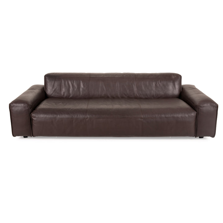 Rolf Benz Mio leather sofa brown three-seater dark brown couch