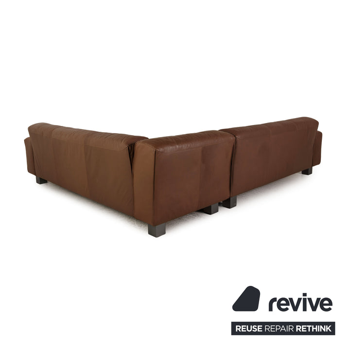 Rolf Benz Mio Leather Sofa Brown Corner Sofa Couch